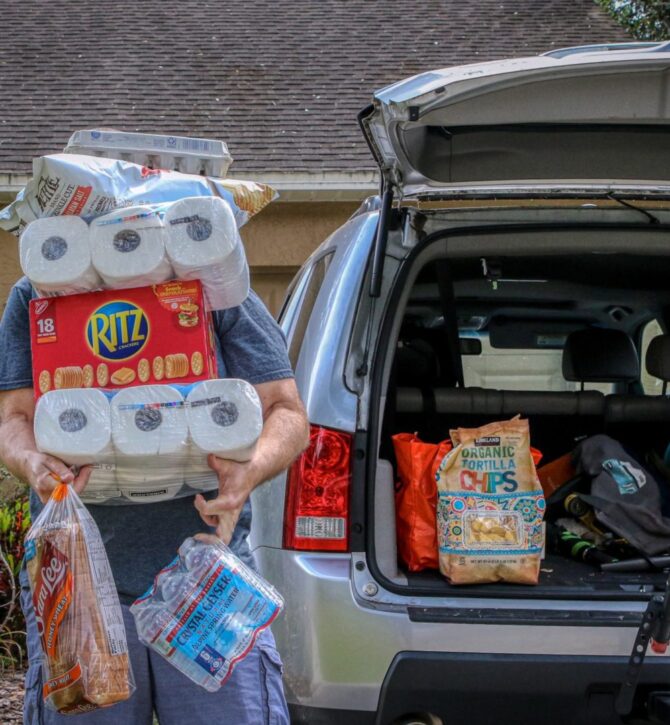 A car boot full of items