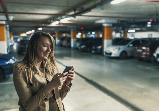 pre-booking parking on a phone