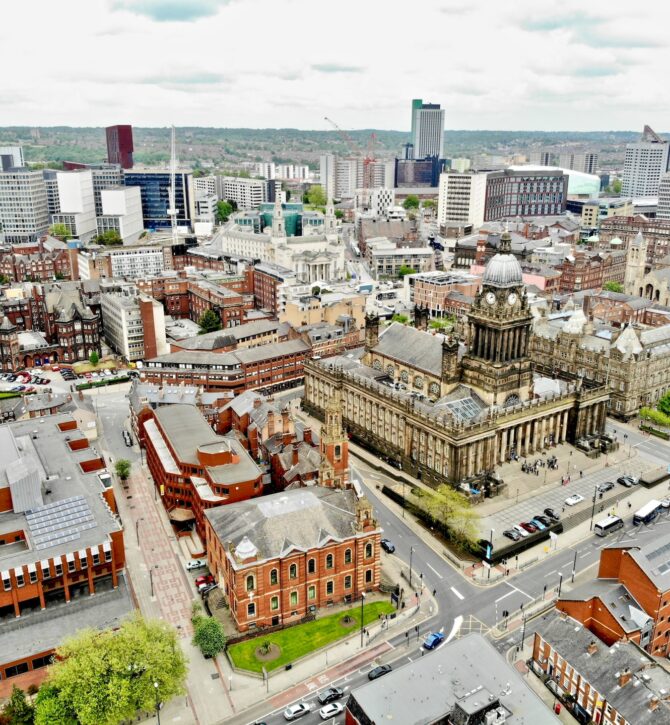 Leeds city Ariel view