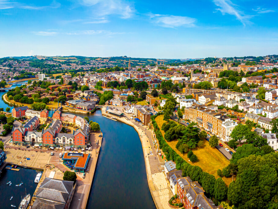 Aerial view of Exeter