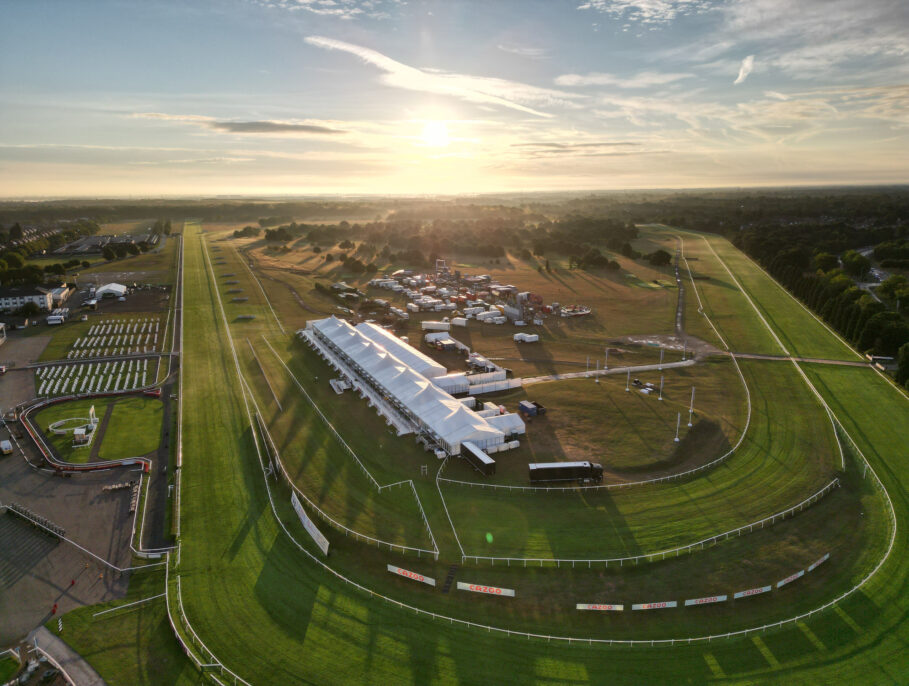 Aerial view of the Doncaster Racecourse in South Yorkshire, England