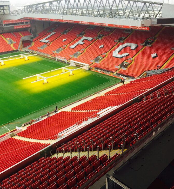 The stands of Anfield