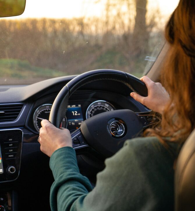 Woman driving a car