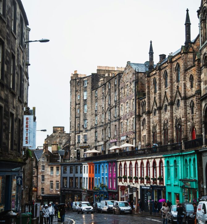 A row of buildings in Edinburgh